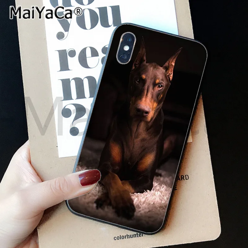 MaiYaCa животное такса собака добермана черный корпус телефона чехол для iphone 11 pro X XS MAX 66S 7 7plus 8 8Plus 5S SE XR