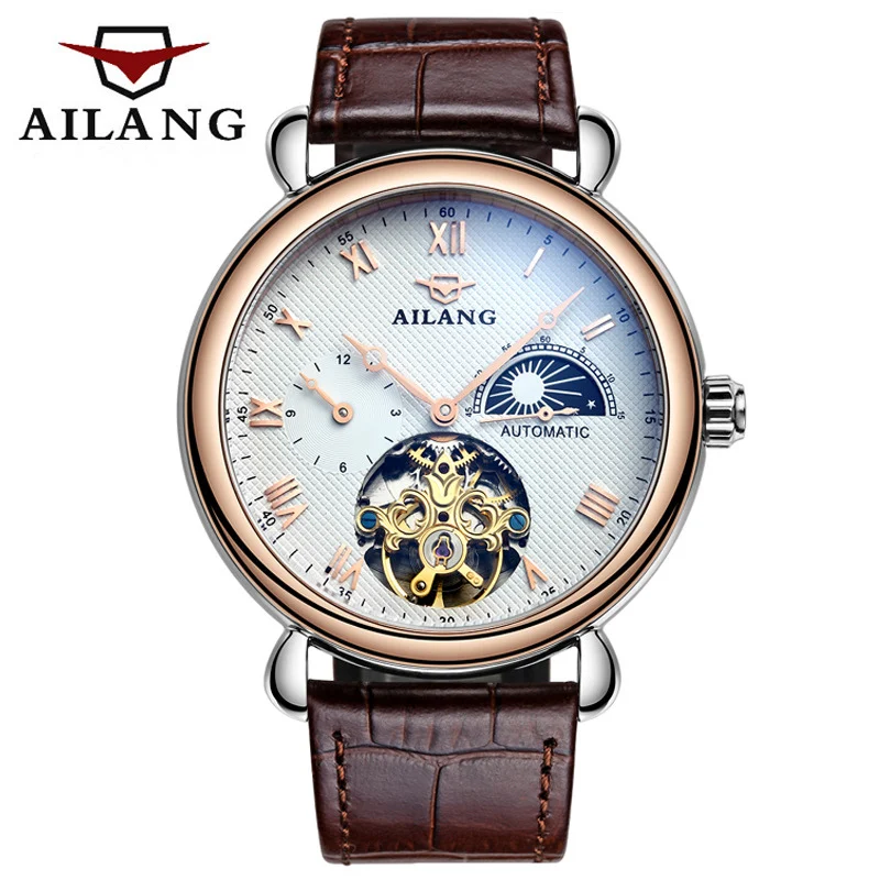 Топ бренд класса люкс AILANG Скелет Tourbillon часы Мужские автоматические механические