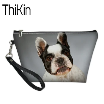 

THIKIN Professional Ladies Makeup Bag Travel Organizer Cosmetic Bag for Women Vanity Case 3D French Bulldog Pug Toiletry Bag
