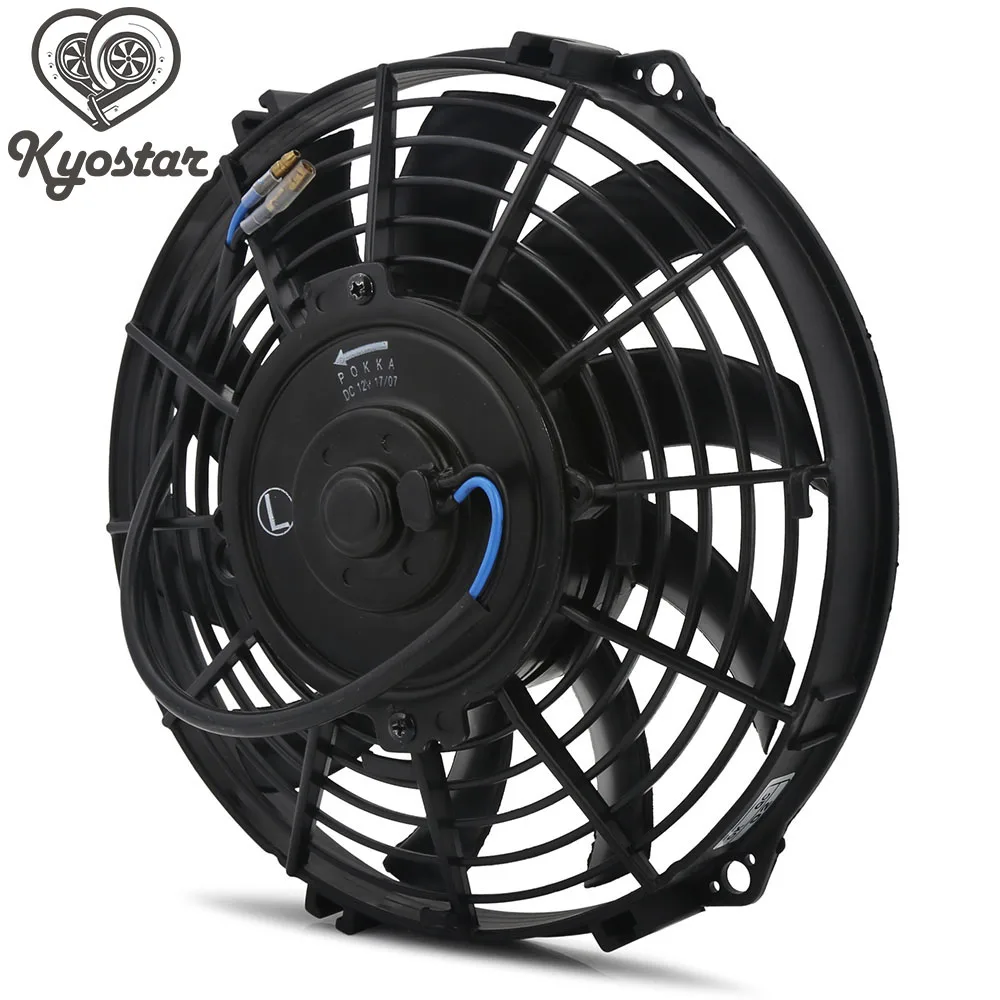 

Universal 9" 10" 12" inch Auto Radiator Engine Oil Cooler Cooling Fan S-Blades Slim Electric Pull Push Fan Cooling Fan 12V 80W