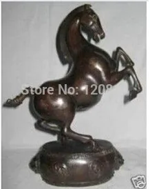 

Rare Qing Dynasty Tibet decorate horse bronze statue 1841