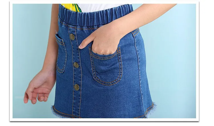 2-10 y summer 2019 children's skirt girls mini skirts fashion jeans denim skirt for girls clothing 6 8 10 years old On Sales (9)