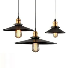 Creative Chandelier Retro Industrial Bar Edison Bulb Restaurant Small Black Skirt Pot Cover Pendant Lamps Black