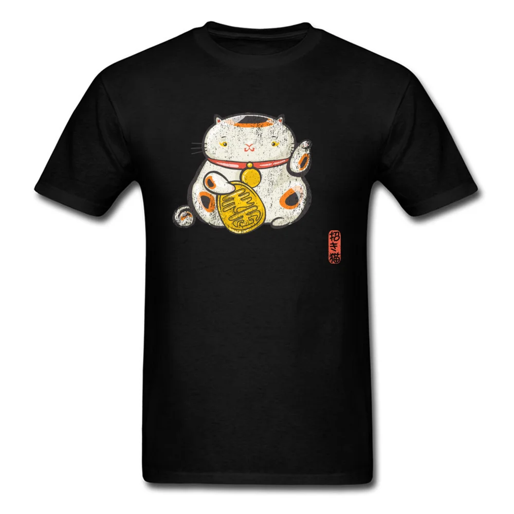 ManekiNeko [Special Lucky Toy Box] 100% Cotton T Shirt for Men Short Sleeve Tees Slim Fit Summer Crewneck Clothing Shirt Printed ManekiNeko [Special Lucky Toy Box] black