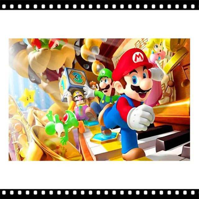 Diamond Embroidery Super mario Game poster 5D Diamond Painting Full