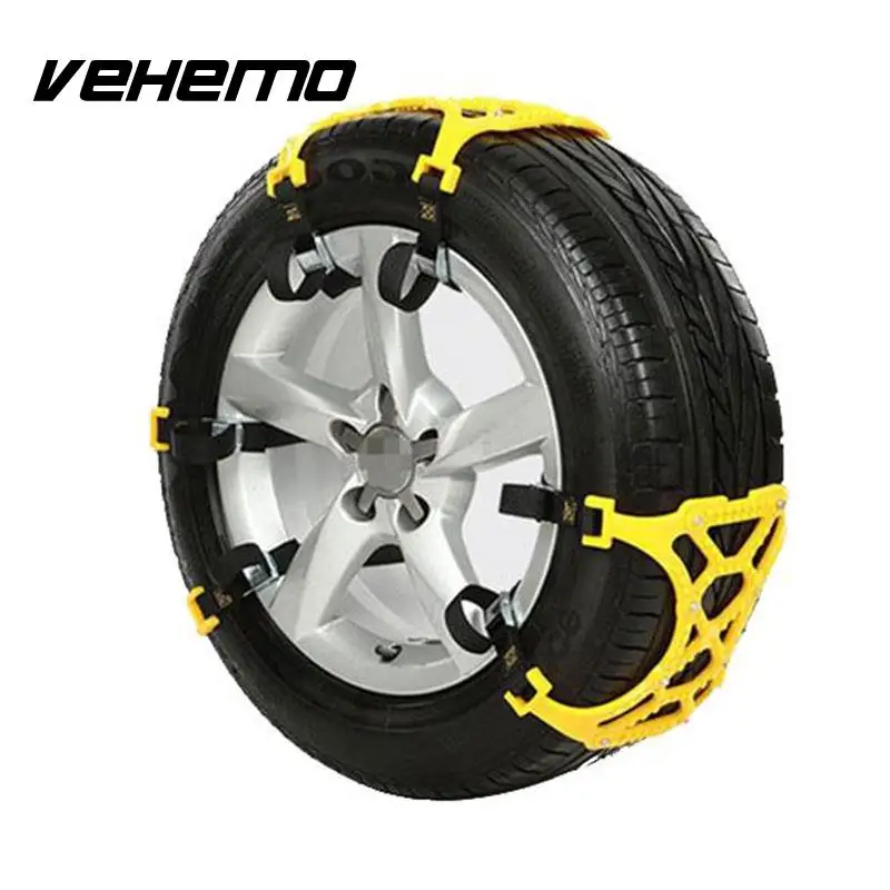 

Car Vehicle Truck Off-Road SUV Safe Snow Tire Wheel Chain Anti-skid Belt Yellow;