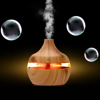 

Wood Grain USB Air Freshener 300ml Aroma Humidifier Aromatherapy 7 Color LED Lights Electric Essential Oil Aroma Diffuser