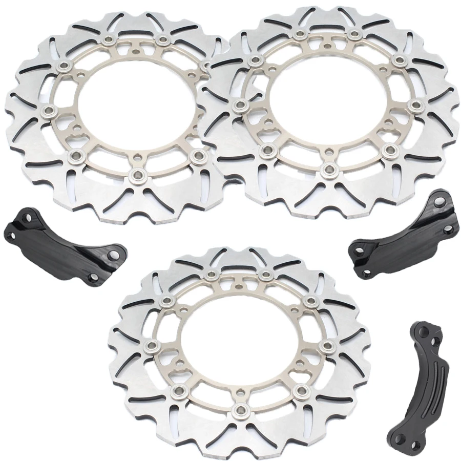 1 Set Motorcycle Titanium Front & Rear Brake Disc Rotor For Y A M A H A TMAX500 TMAX 500 2008-2013 09 10 11 12 1 pcs motorcycle rear brake disc rotor for tmax500 tmax 500 2008 2009 2010 2011 2012 2013 red free shipping