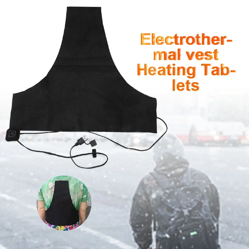 

Electric Heating Pad Durable Outdoor Sport Cushion Vest Black USB 3 Adjustment Jacket Outdoor Heated Vest Mobile Warm Gear Pads