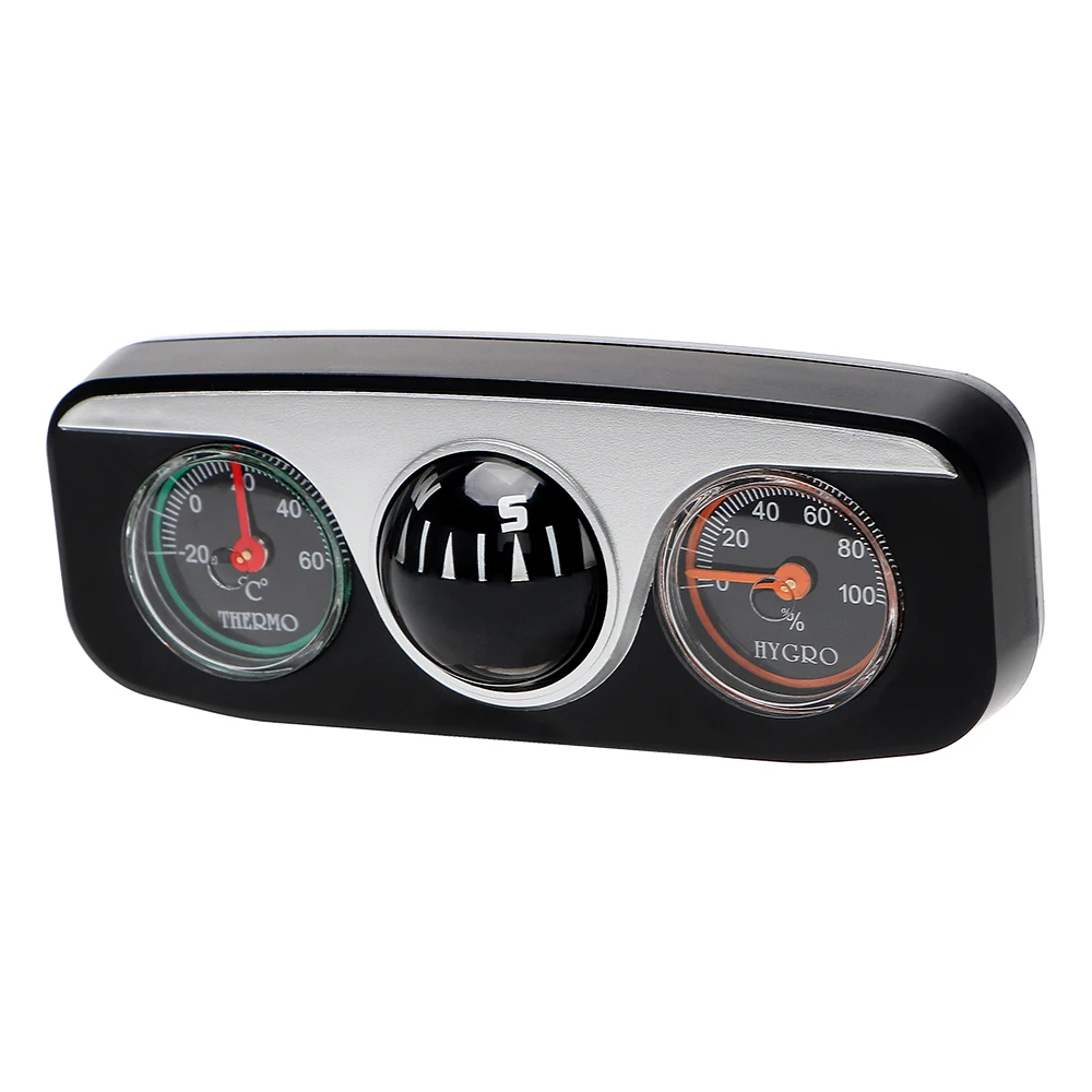 YOSOLO 3 in 1 Guide Ball Car Compass Thermometer Hygrometer Car Styling For Auto Boat Vehicles Car Ornament Interior Accessories