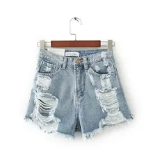 MORUANCLE Модные женские горячие сексуальные рваные джинсовые шорты с дырками потертые короткие джинсы для леди потертые джинсовые шорты