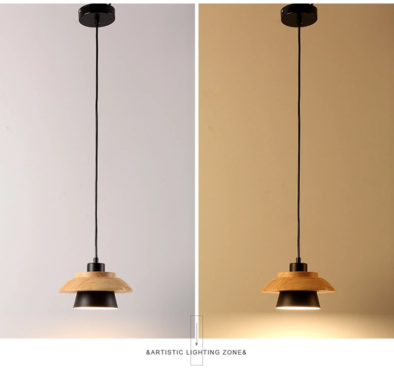Modern Bedroom Pendant Light Home Indoor Lighting Decoration Hotel Room Pendant Lamp Aluminum Wood E27 Lamp Holder (11)