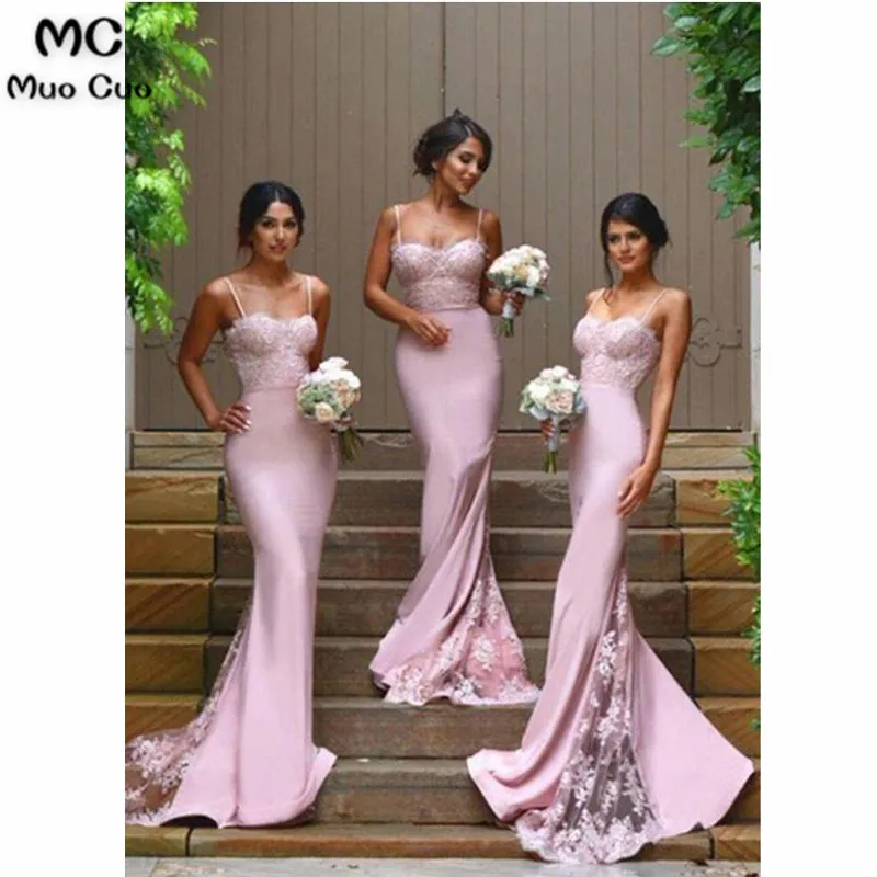 Spaghetti Strap Mermaid Bridesmaid Dresses Sexy Lace Bridesmaid Dresses33