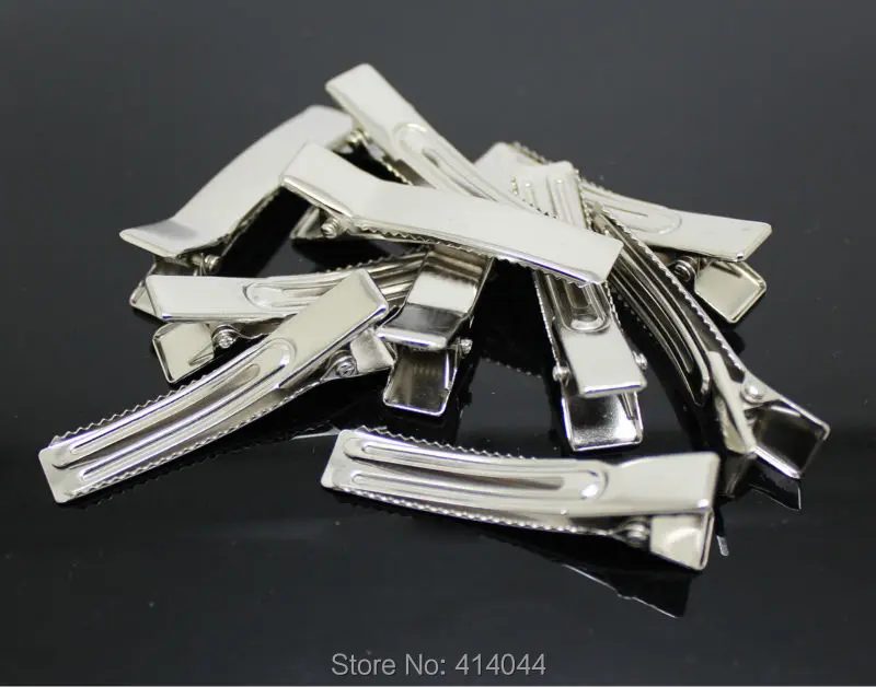 120pcs 48MM TOP Quality Double Prong Metal Alligator Clips for DIY Hair