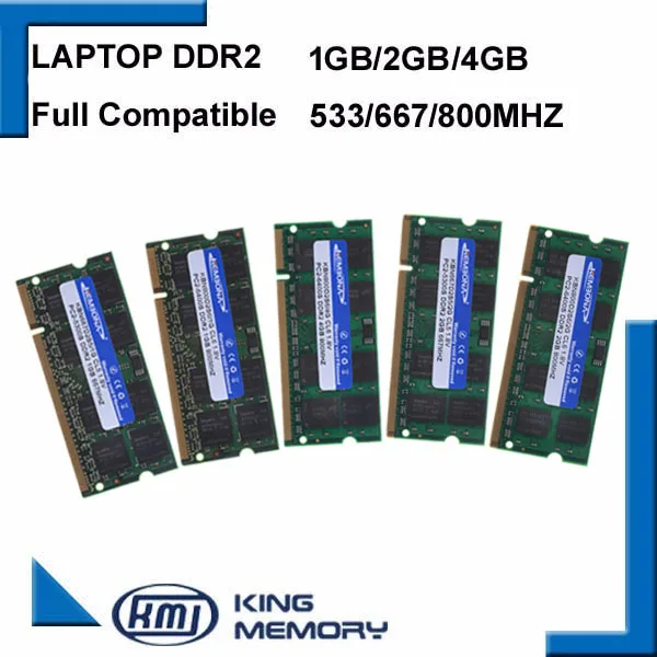 Vente KEMBONA Ordinateur Portable RAM DDR2 2 GB 1 GB 800 MHz 667 MHZ PC2 6400 53001G 2G portable mémoire 200PIN d origine