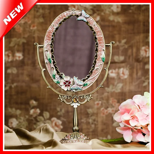 

Tin Alloy Beauty Vanity Makeup Mirror For Woman Cosmetic Mirror Dressing Table Standing Mirror Home Decorative Mirror