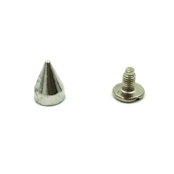 

30Sets Punk Cone Spike Studs Spots Garment Rivets Silver Tone 9x7mm