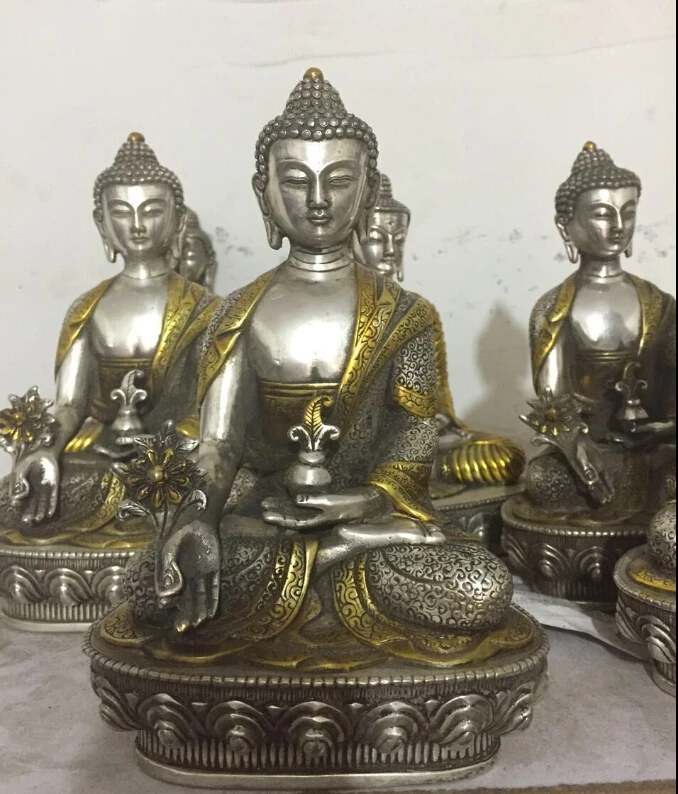 

7 "Tibetan Buddhism Bronze Copper Shakyamuni Buddha Sculpture Statue Medicine