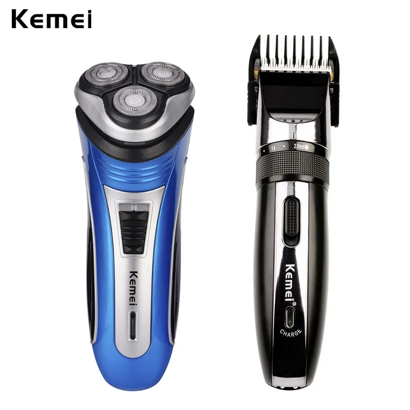 Kemei 3 Blades Men Electric Shaver Face Beard Shaving Travel Razor