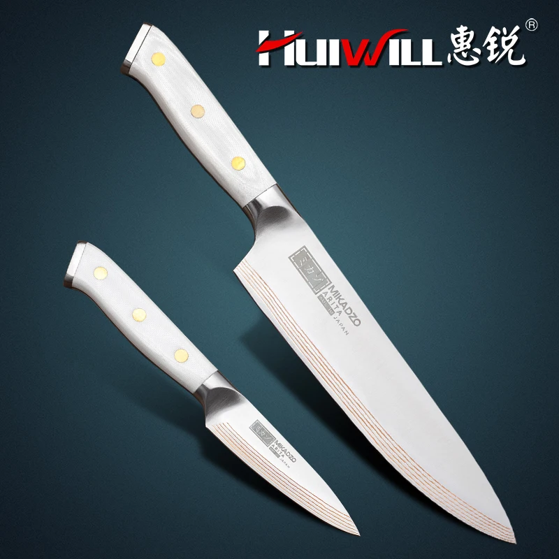 

2019 High Quality 21 layers Japanese COPPER Damascus Chef knife Slicing kitchen Knife Set