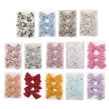 

3Pcs Baby Big Hair Bows Knot Hair Clips Kids Girls Infant Toddler Headband Headwear Sets Hair Accessories