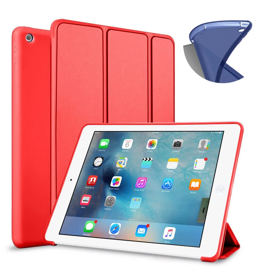 

Flip 9.7'' Tablet Cover for iPad Air 1 Air 2 Case Smart Flip Stand Soft TPU A1474 A1566 Cover for iPad Air 1 2 Smart Flip Cover