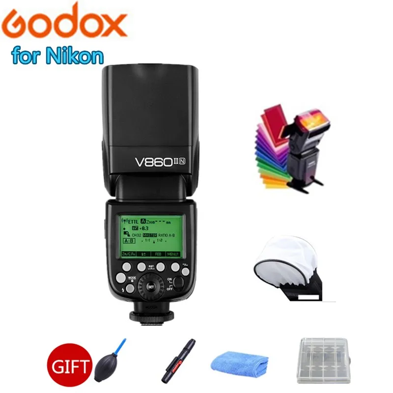 

Godox Ving V860II-N Camera Flash 2.4G Wireless TTL HSS Li-on Battery Speedlite for Nikon DSRL D800 D700 D7100 D7000 D5200 D5100