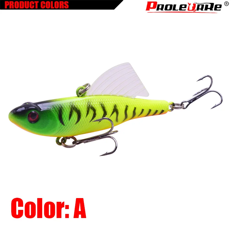 1Pcs Winter Sea Hard Fishing Lure 7cm 15g VIB Bait With Lead Inside Diving Swivel Jig Wing Wobbler Crankbait Fishing tackle - Цвет: A