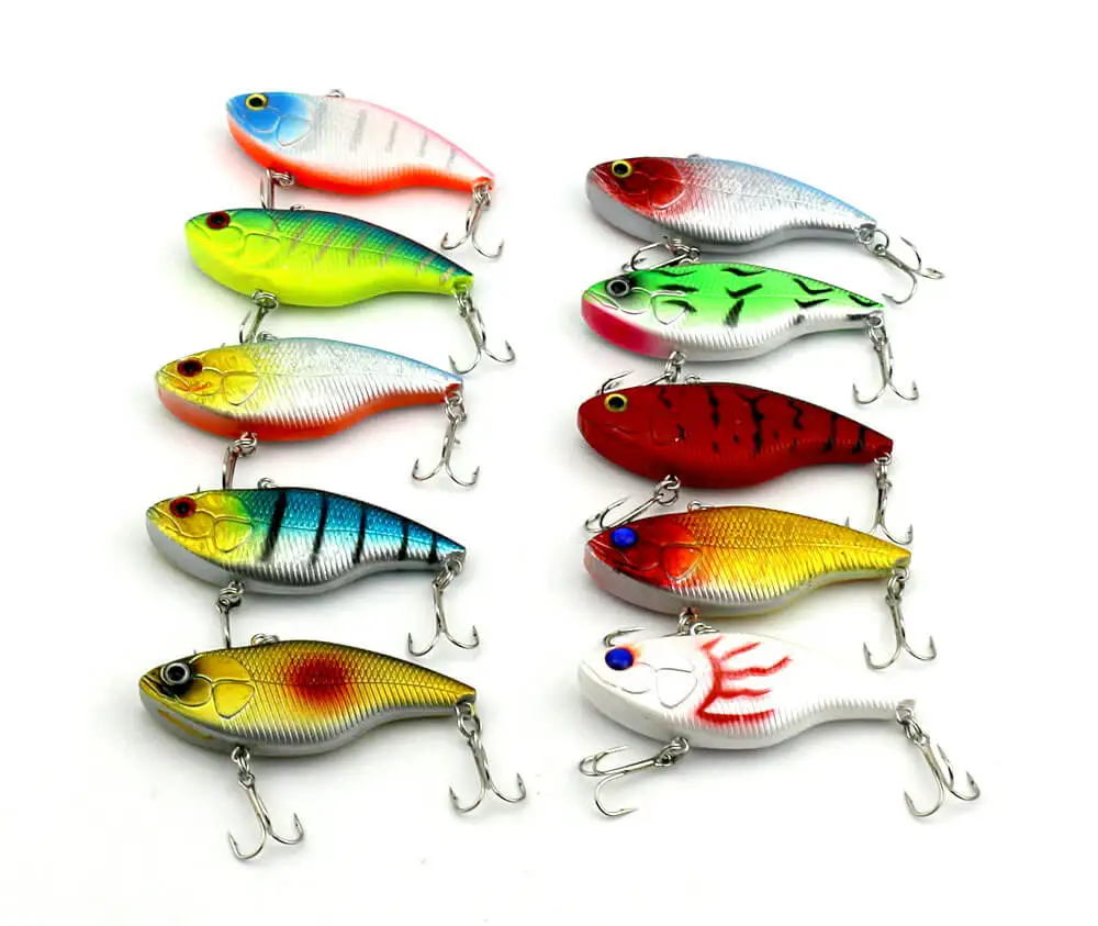 

10Pack Plastic 3D VIB Fishing Lures 7.5cm/18g Bionic Float minow Crank Baits Swimbait Tackle 6# Treble Hook All Fishing Position