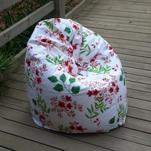 The Pastoral Flowers Style Bean Bag Chair Garden Camping Beanbags covers Lazy Sofa Anywhere Portable Sitting Cushion