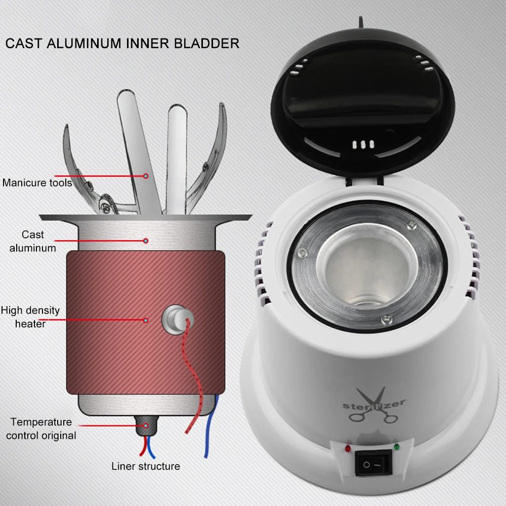 

Drop Ship Nail Art Sterilizer High Temperature Manicure Nails Accessoires Mini Disinfect Beads Nail Equipment Professional XNC