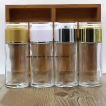 Бутылка 120 мл ясная стеклянная с белым/серебром/Золотая Крышка для пластиковой пробка для лосьона/эмульсии/сыворотки/тонера/упаковки внимательности кожи