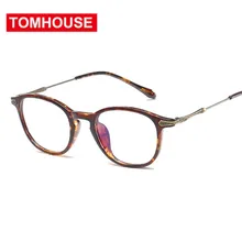 Анти-голубой лучи компьютер Очки Для женщин Для мужчин TR90 металла Рамки прозрачные линзы мода Винтаж очки Оптический Оправы для очков UV400