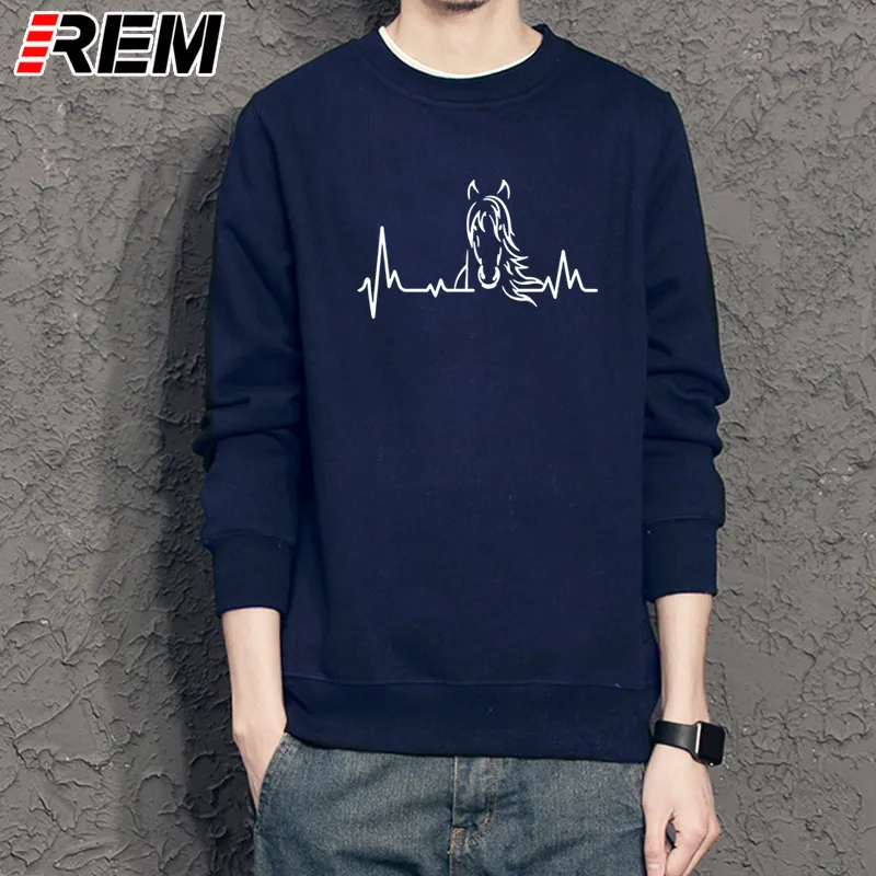 REM Heartbeat кофта с лошадью, толстовки мужские с длинным рукавом Хлопок Мода езда кофта с лошадью, кофты Топы - Цвет: 8