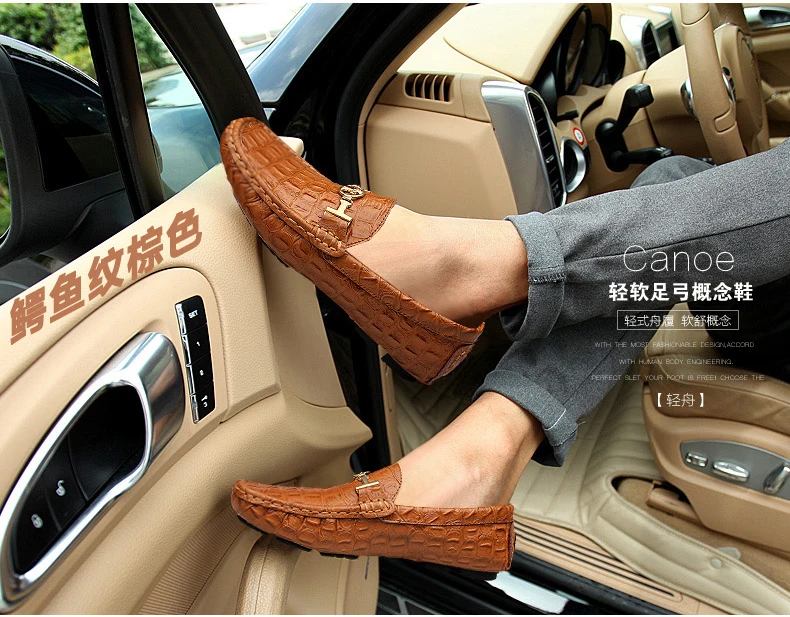 Большие размеры; EUR38-48; Дизайнерская обувь с принтом из кожи аллигатора; мужские кожаные лоферы для водителей на плоской подошве; мокасины ручной работы без застежки