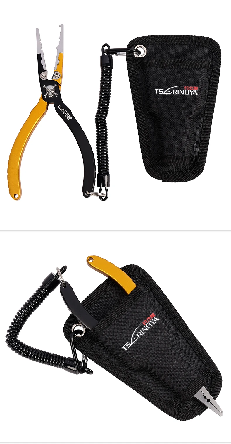 Alicates de Pesca Ferramenta de Pesca Alicate de Pesca Tsurinoya Aviação Alumínio-liga Multifunction Pesca Alicate Pince 17.5 cm 95g 17 Esporte e Lazer