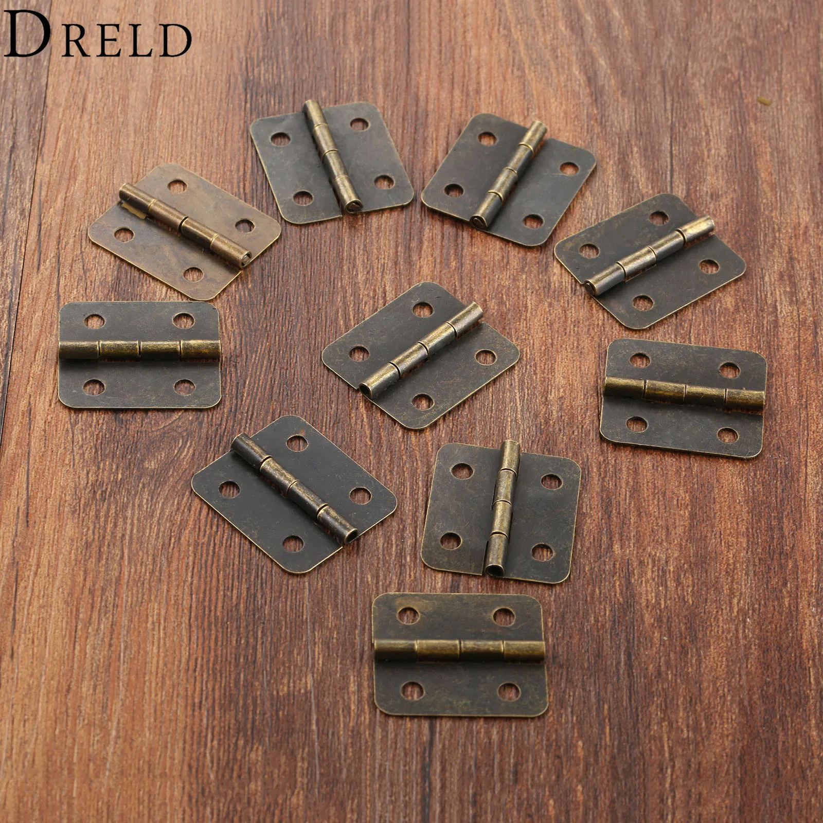 DRELD 10Pcs 30*25mm antiquated Cabinet Hinges Furniture
