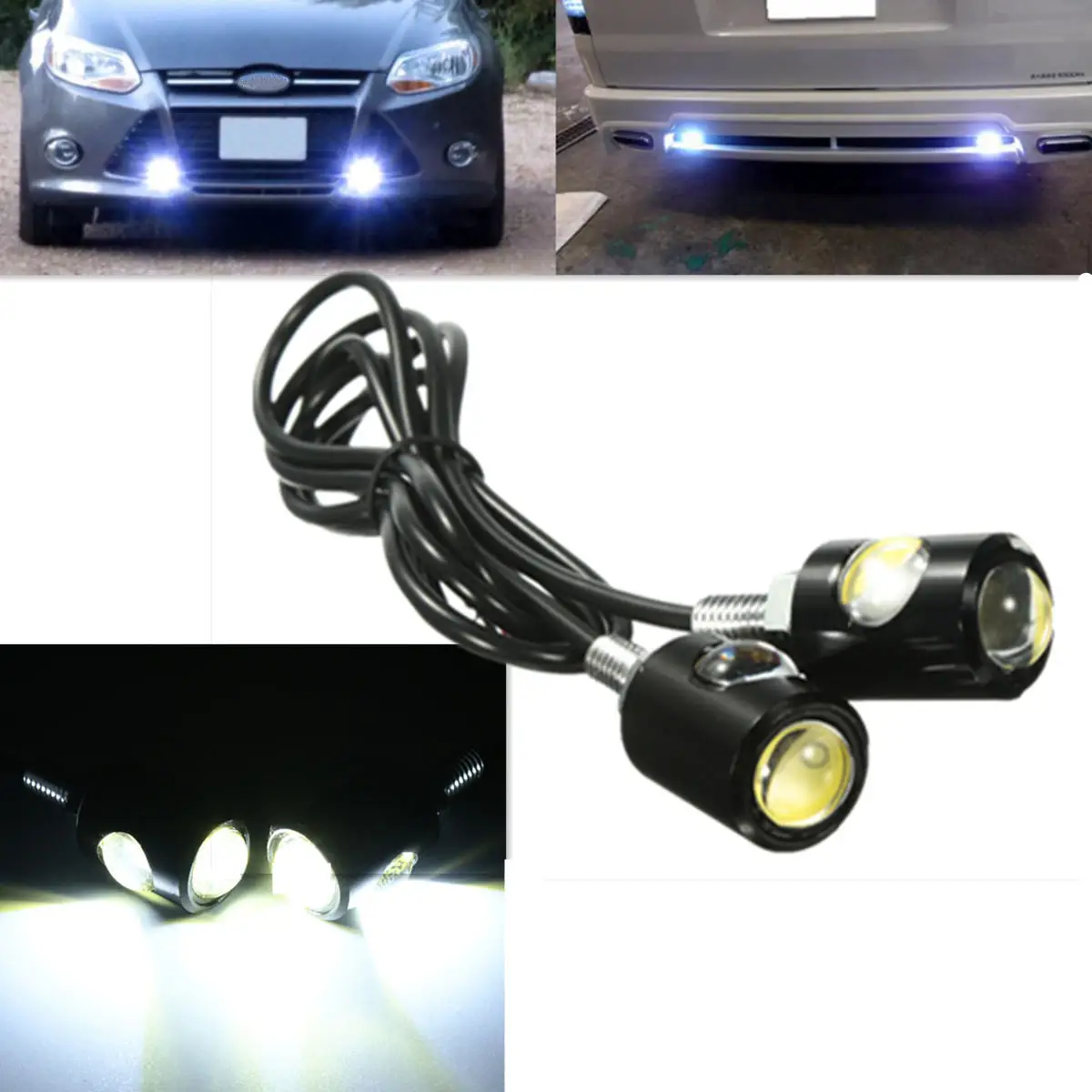 2 x 2 LED Motorcycle Car Number License Plate Screw Bolt Light Lamp