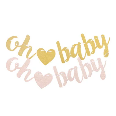 Розовое золото баннер пол Reveal Oh Baby мальчик или девочка баннеры флаг юбилей