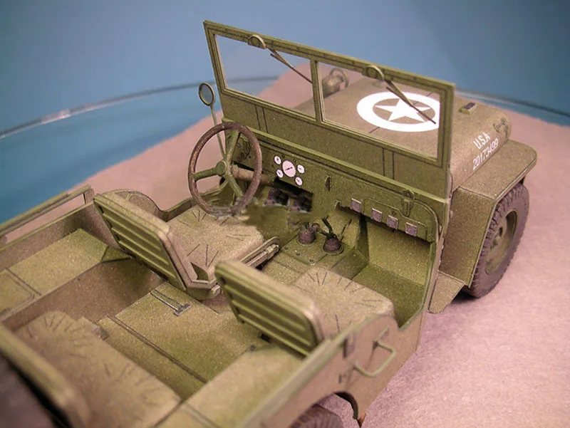 3D бумажная модель 1:25 Американский Виллис для джипа военного автомобиля ручной