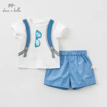 

DB10509 Dave bella summer baby boys clothing sets fashion children cartoon suits infant high quality clothes boys outfit