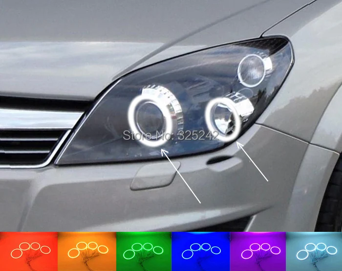 For Opel Astra H 2004 2010 Xenon headlight Excellent Angel Eyes kit