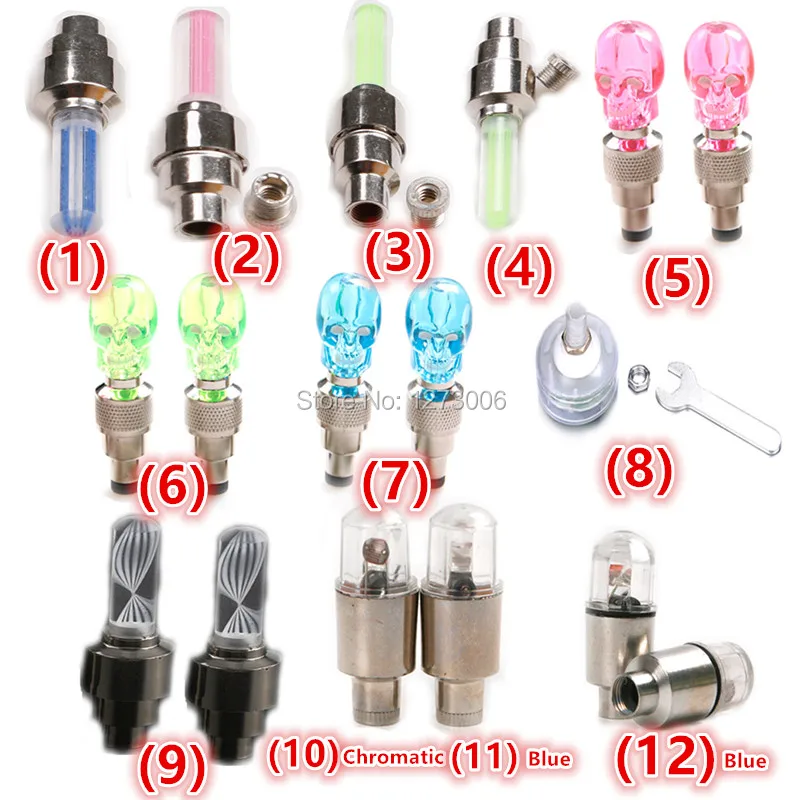Universal Tyre Tire Valve Cap LED Light for Car Bike Motorbike Glo
