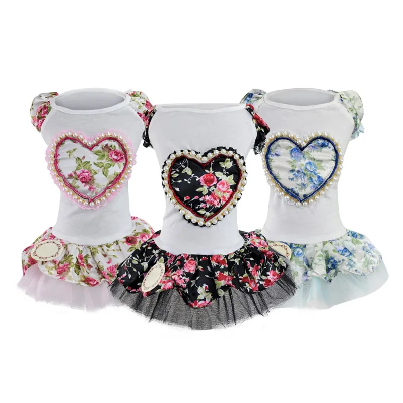 

Pet Dog Cat Lovely Design Floral Dress TUTU Skirt Printed Dancing Girl Cute Dress Jacket Pet Puppy Spring Summer Clothes