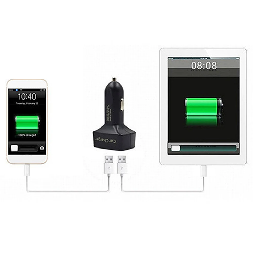 Автомобильное зарядное устройство с двумя USB портами 5 В 3 1 А|Зажигалка| |