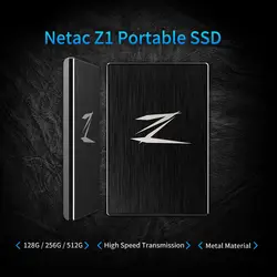 Netac Z1 128 ГБ 256 ГБ 512 ГБ SSD Внешний твердотельный накопитель Суперскоростной USB 3,0 кэш 256 Мб для бизнеса ноутбук ПК настольный компьютер macbook