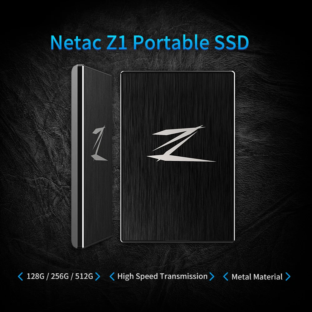Внешний твердотельный накопитель Netac Z1 128 ГБ 256 512 Гб SSD Суперскоростной USB 3 0 кэш Мб