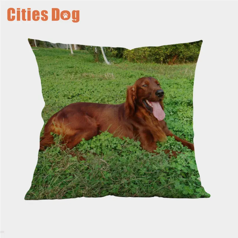 Декоративная наволочка для подушек, чехол cojines decoracion para el hogar linen Gordon Setter dog 45x45, наволочки для автомобильных подушек - Цвет: E