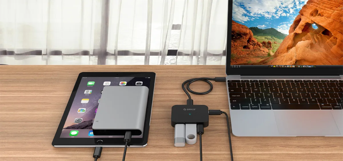 ORICO Мульти USB 3,0 концентратор Высокоскоростной usb-разветвитель type-C USB C концентратор устройство для чтения карт SD TF Поддержка OTG для MacBook Pro OS PC компьютер