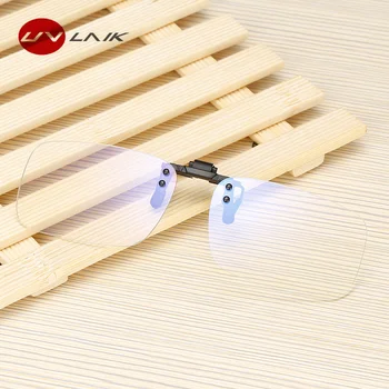 

UVLAIK Anti Blue Light Glasses Women Men Clip on Eyeglasses Clear Computer Phone Blue-ray Eyewear Fashion Clip Flip up Glasses